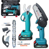 Set mini akumulatorska žaga + akumulatorske škarje 24v x 2 z dodatno opremo